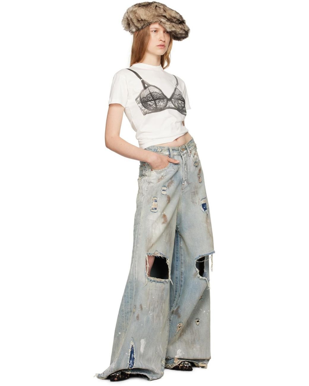 VAQUERA ホワイト Bra Tシャツ ブラック | Lyst