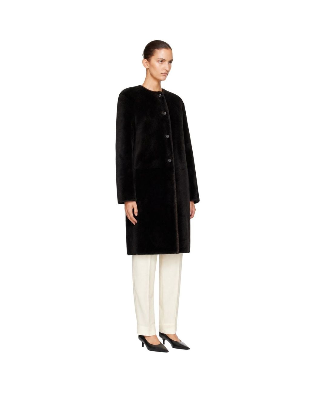 Loulou de Saison Black Reversible Elba Leather Coat