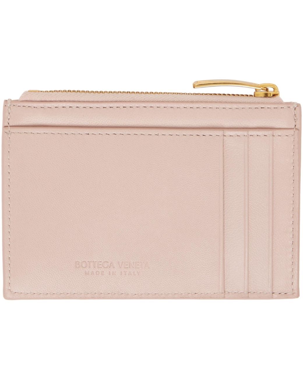 Bottega Veneta Black Pink Zipped Card Holder