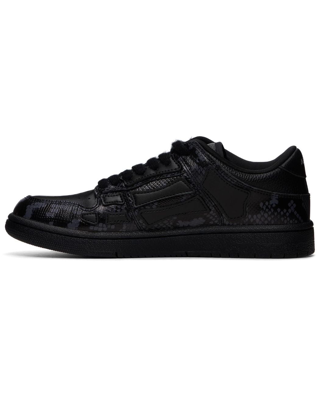 Amiri Black Printed Python Skel Top Low Sneakers for men