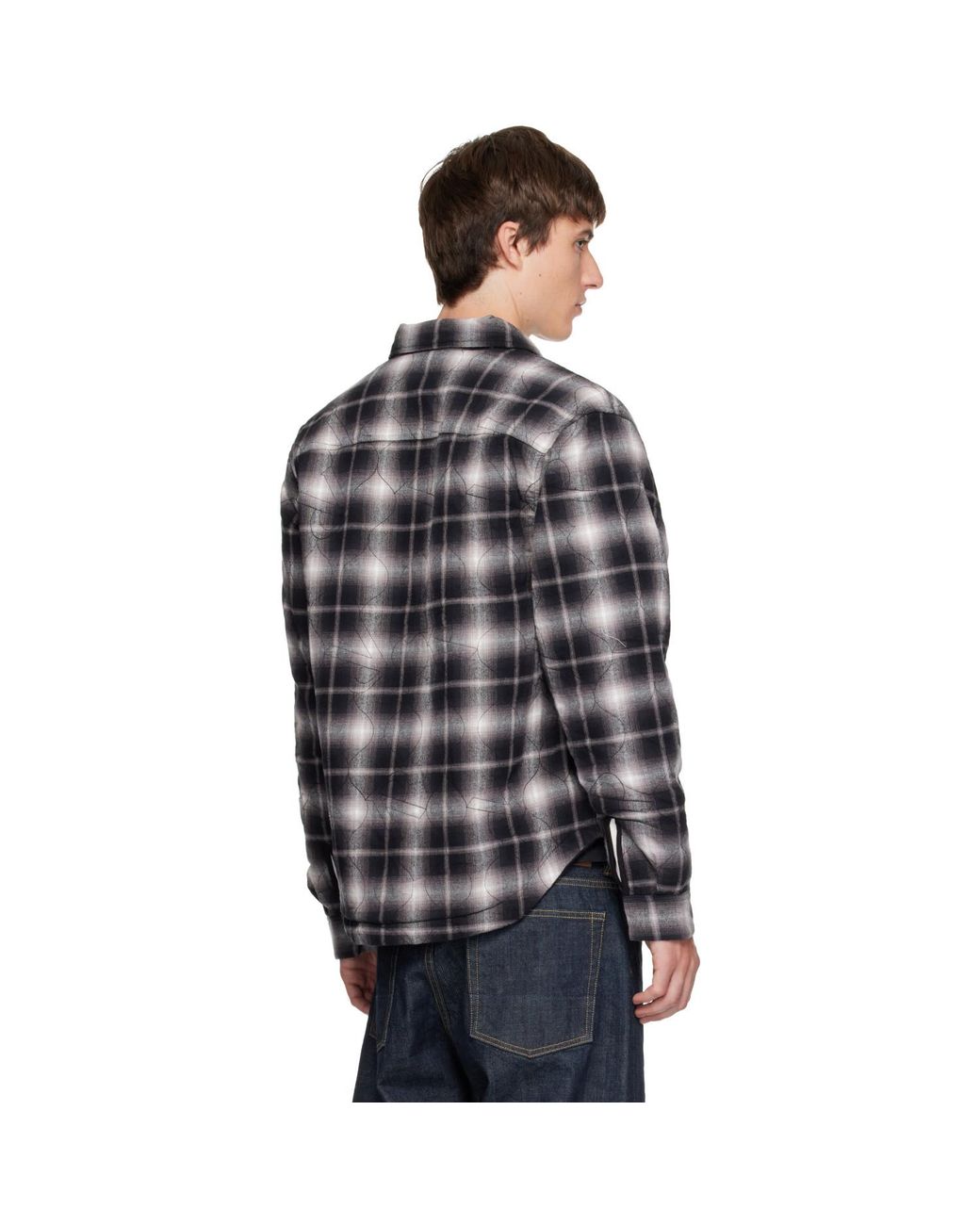 Represent Black Logo Quilted Shirt for men