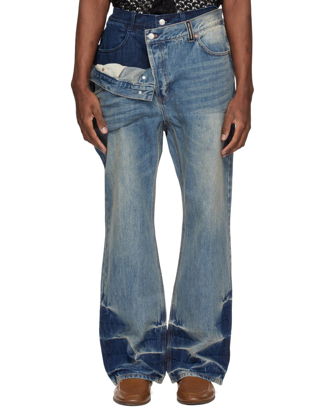ANDERSSON BELL Asymmetric Layered Wide-Leg Jeans in Blue for Men | Lyst UK