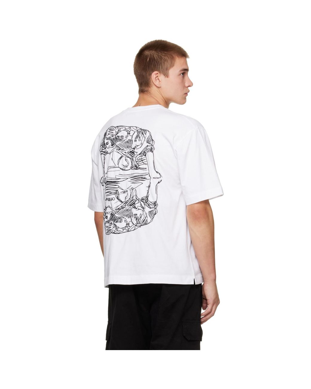 Off-White c/o Virgil Abloh White Scribble Narciso Skate Short Sleeve T-Shirt for men