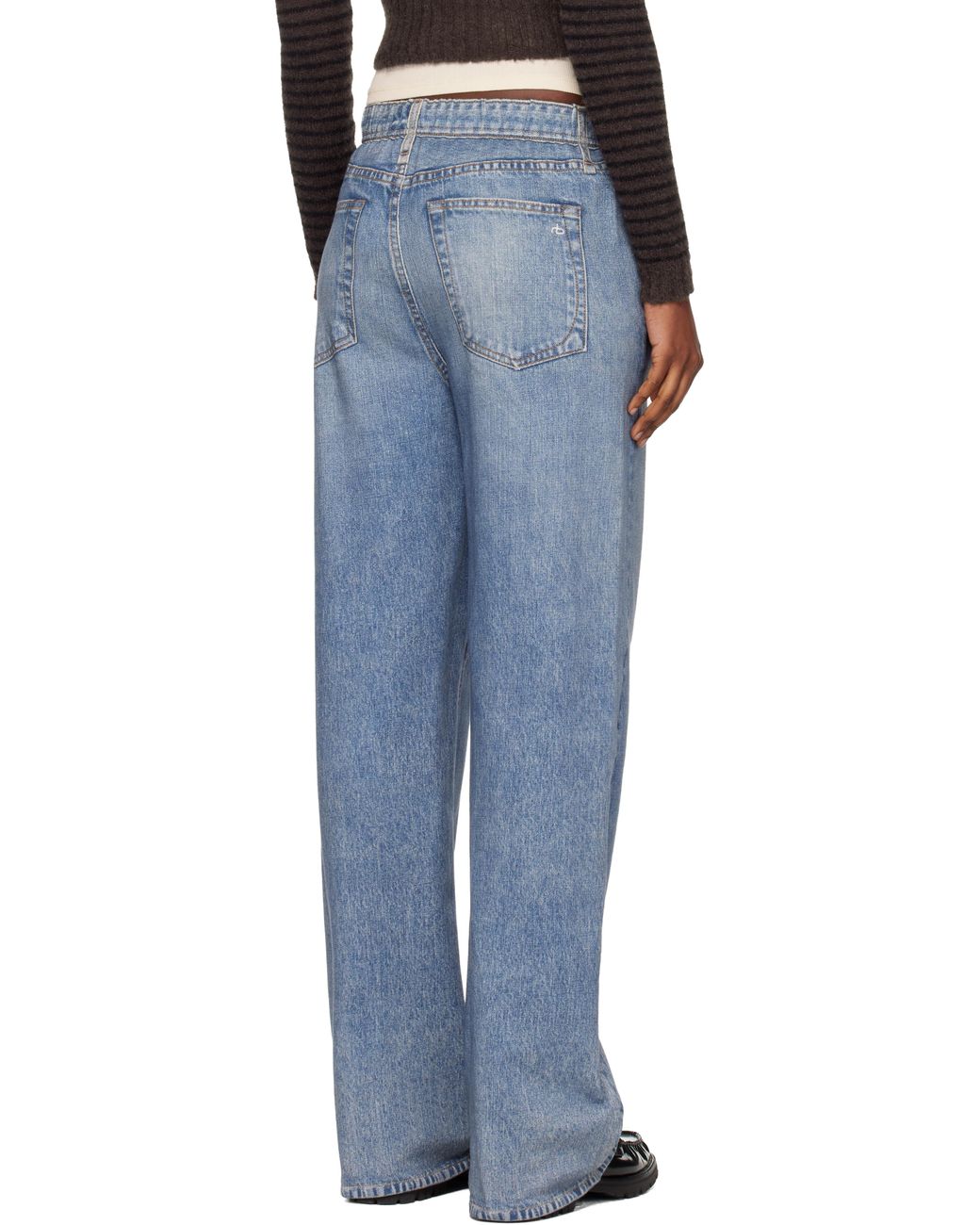 Rag & Bone Rb Miramar Wide-Leg Jeans in Blue | Lyst UK