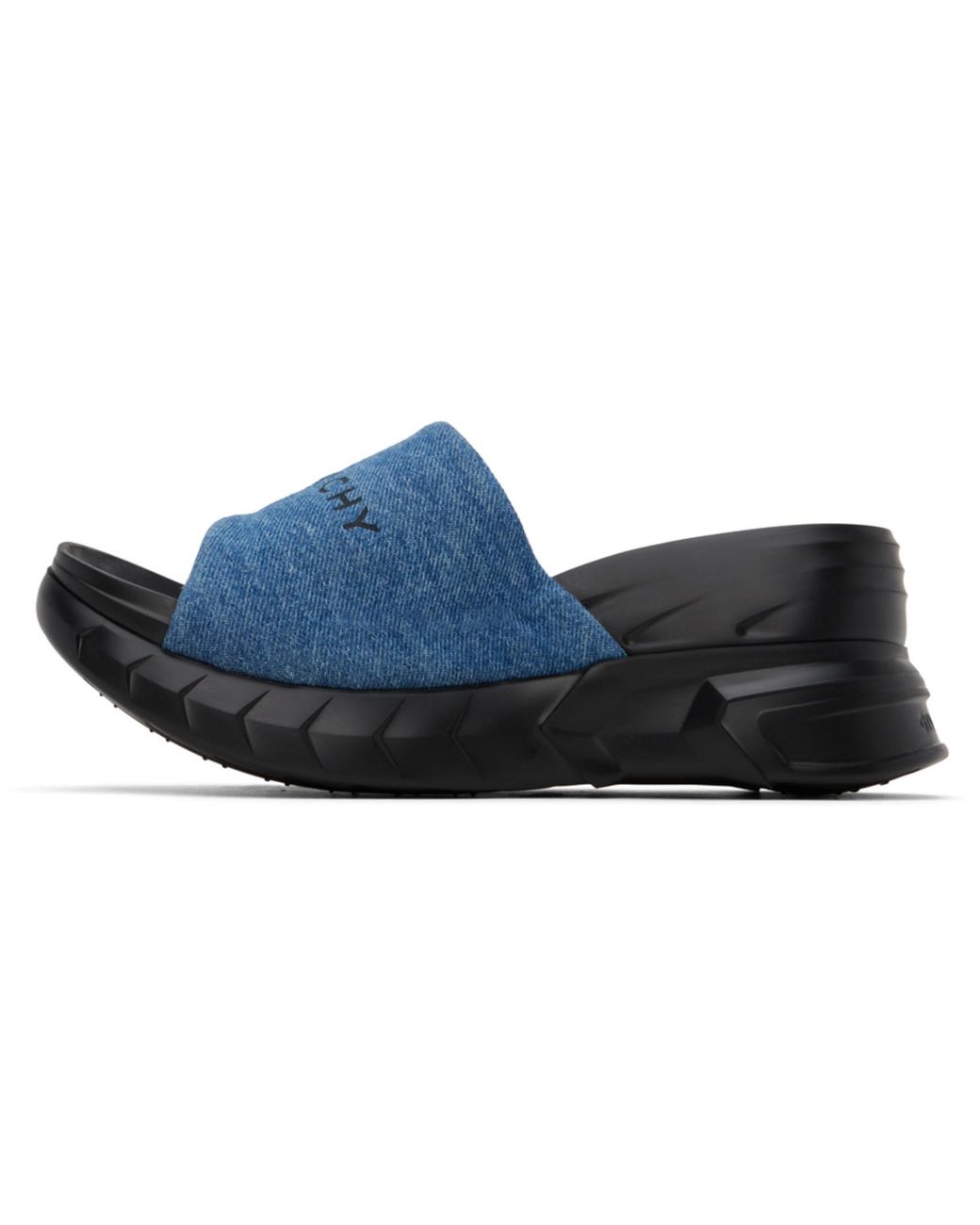 Givenchy Blue Marshmallow Wedge Logo Sandals