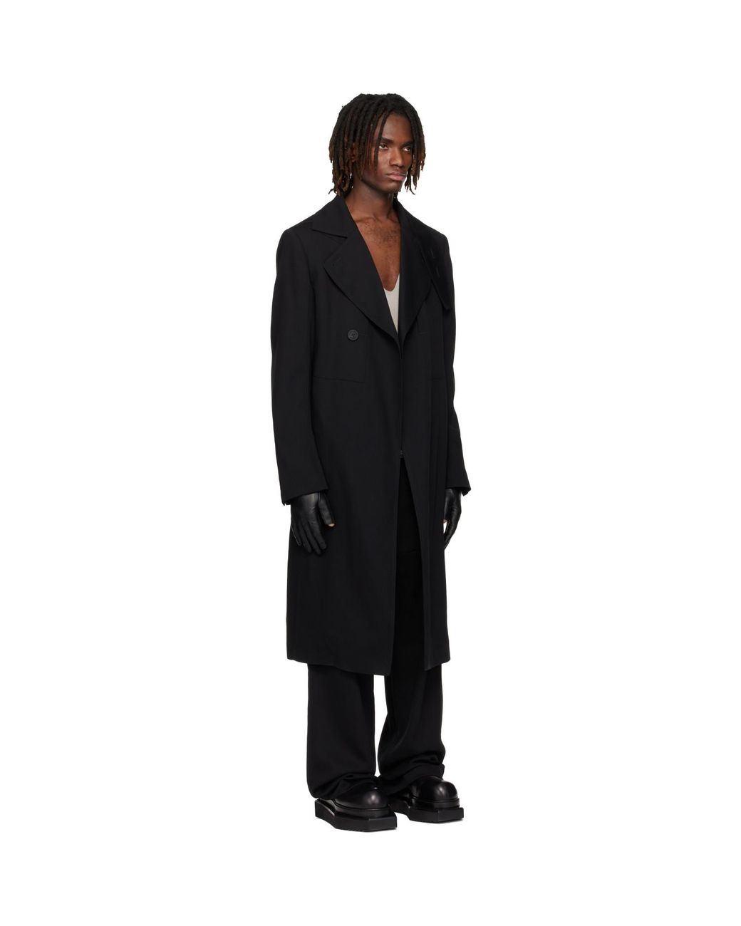 Rick Owens Temple Drella Trench Coat in Black for Men | Lyst