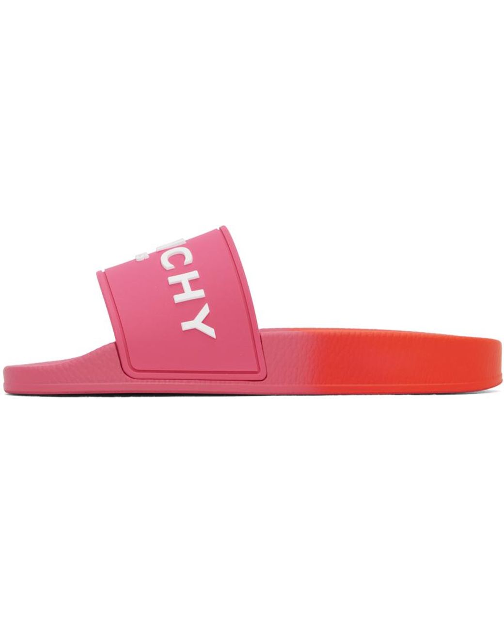 Givenchy Pink Orange Embossed Slides in Black Lyst