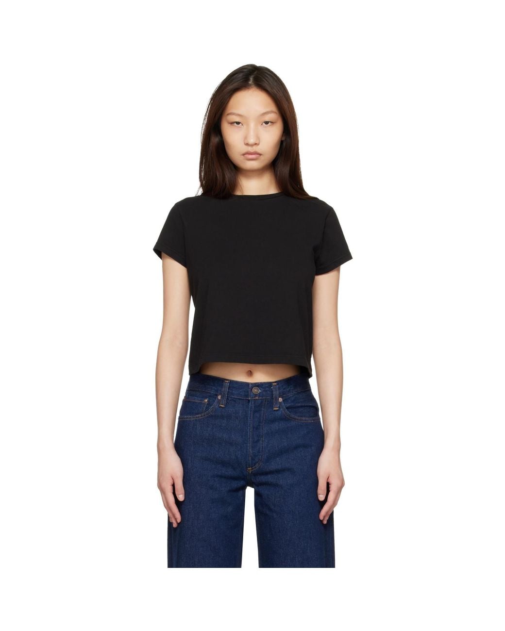 Agolde Black Adine Shrunken T-Shirt