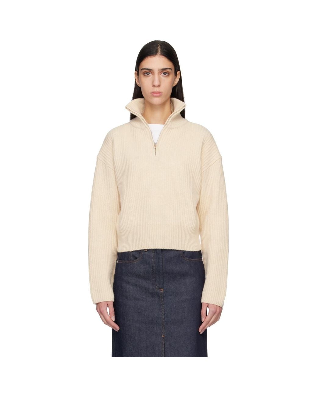 A.P.C. Blue Off- Wide-Rib Sweater