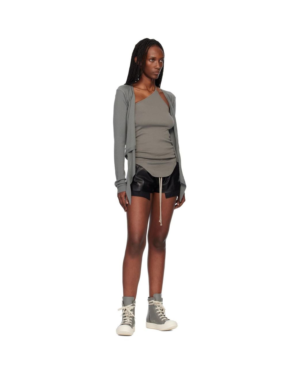 Rick Owens Gray Temple Sneakers