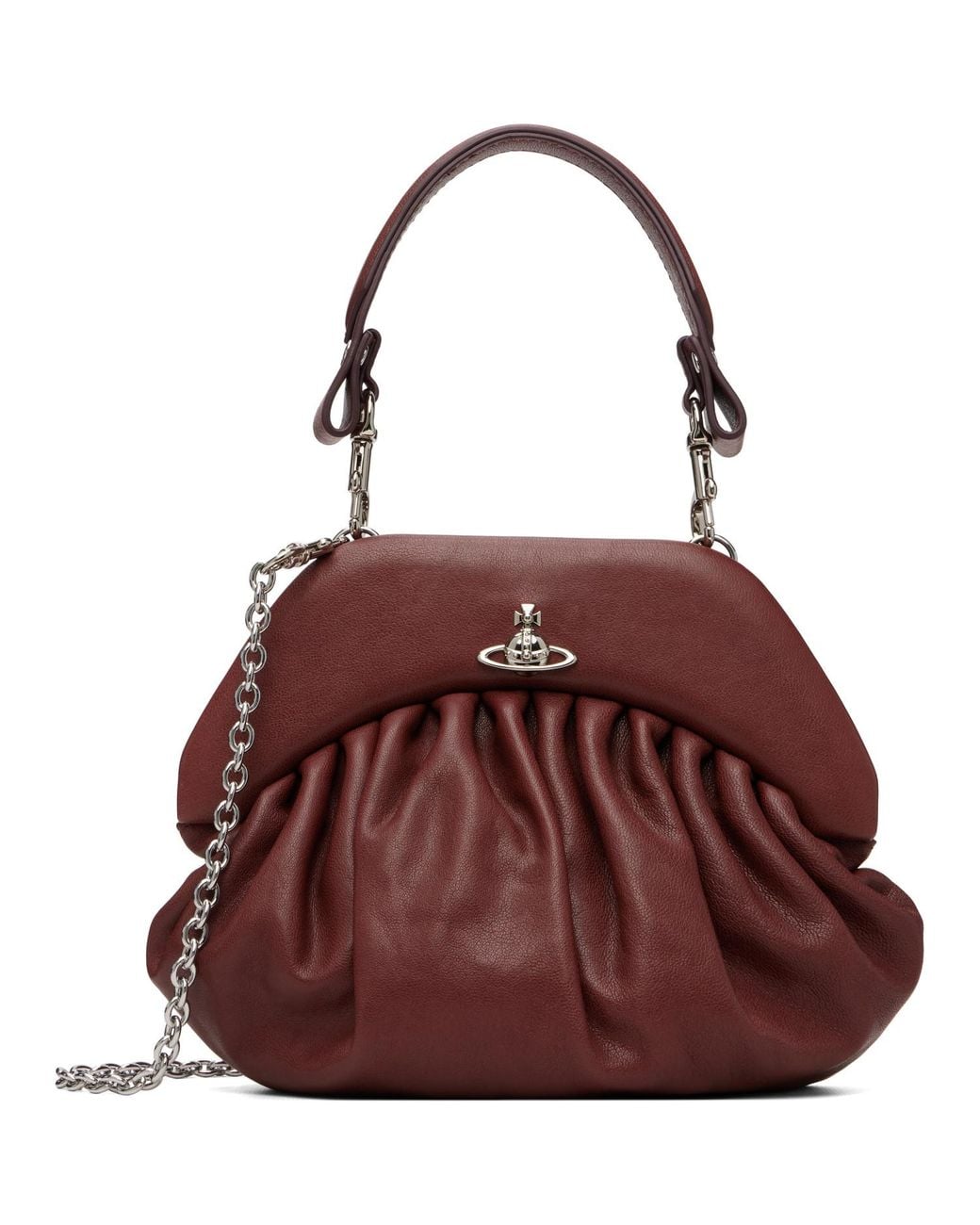Vivienne Westwood Purple Burgundy Brooke Clutch Bag