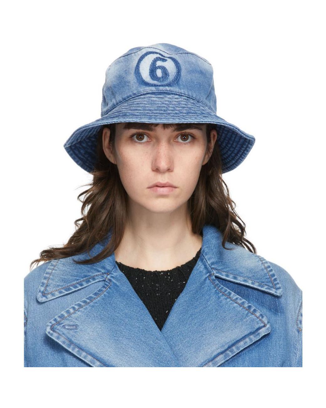 MM6 by Maison Martin Margiela Women's Blue Denim Bucket Hat