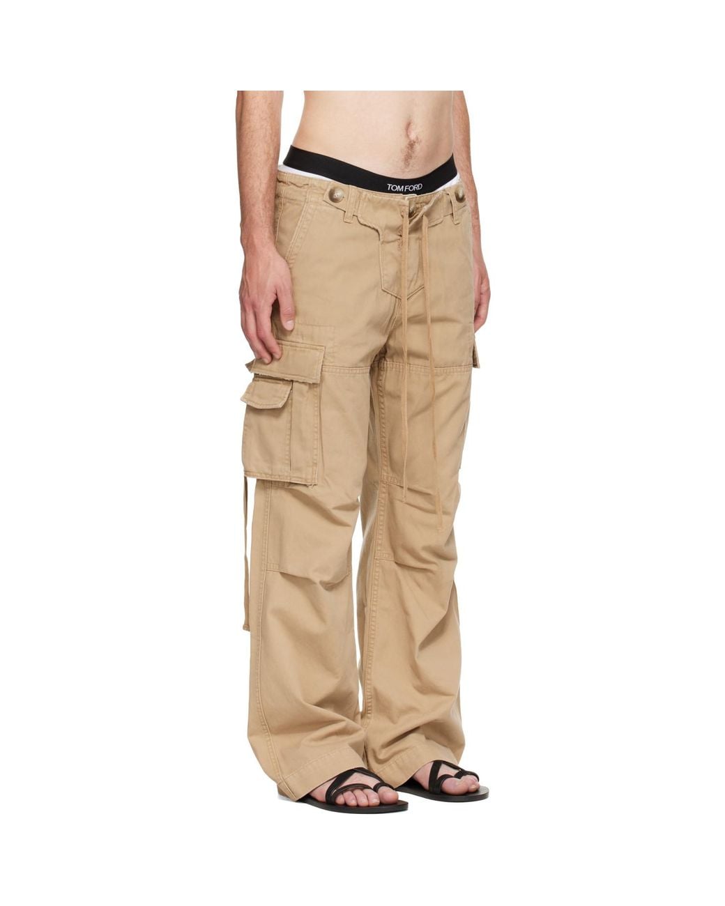 Raimundo Langlois Natural Double Fly Cargo Pants for men