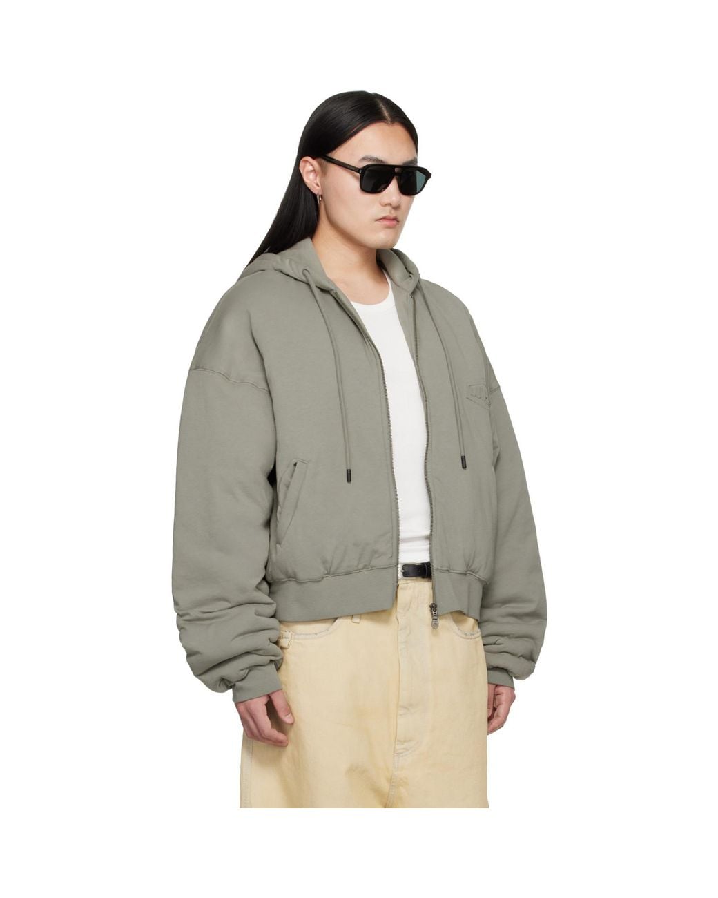 Lu'u Dan Gray Wadded Hoodie for men