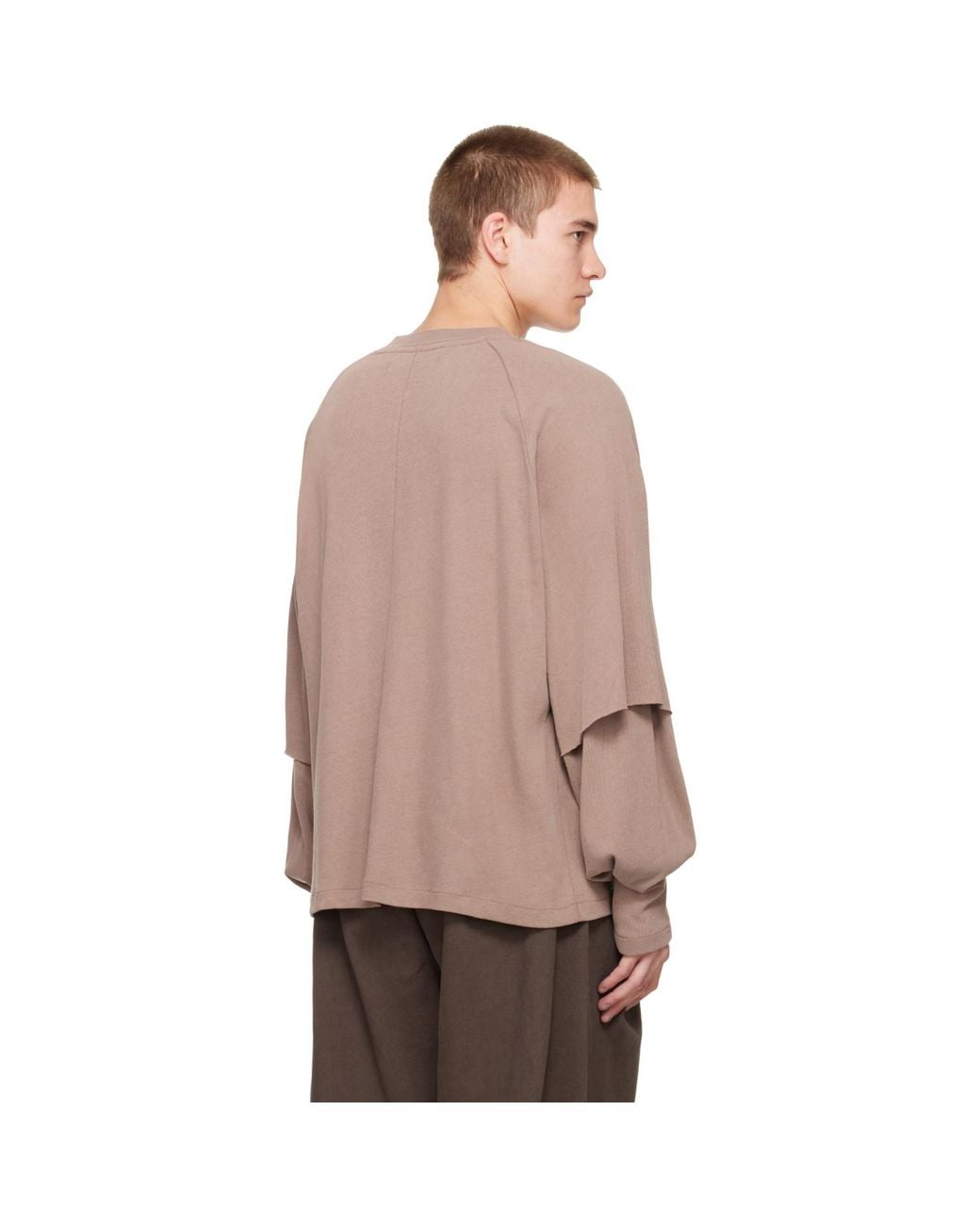 Seventh Brown Raglan Layered Longsleeve T-Shirt for men