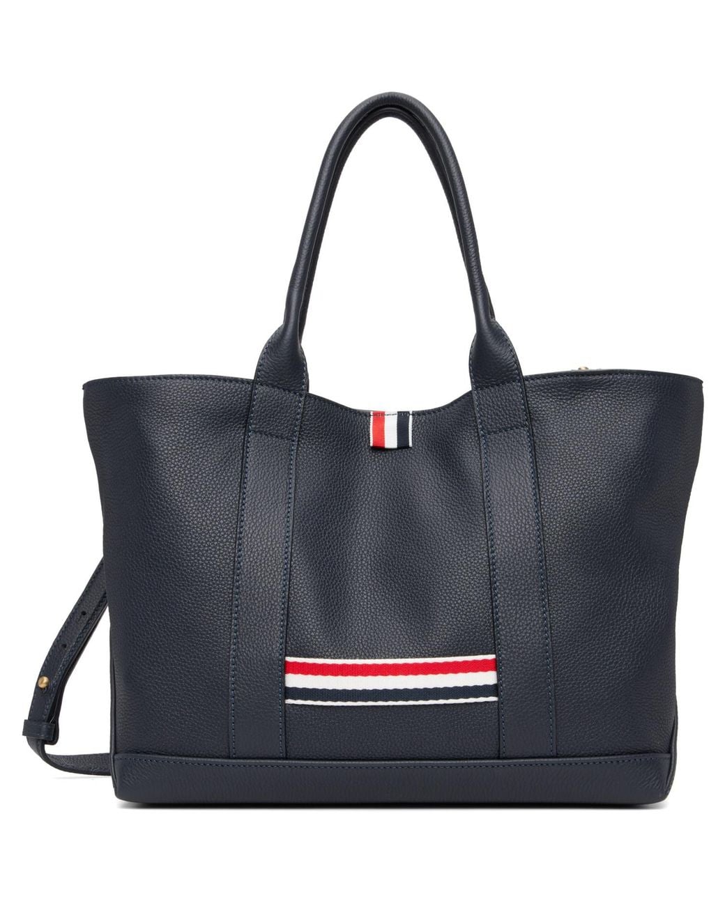 Thom Browne Black Small Soft Grain Leather Tool Tote for men