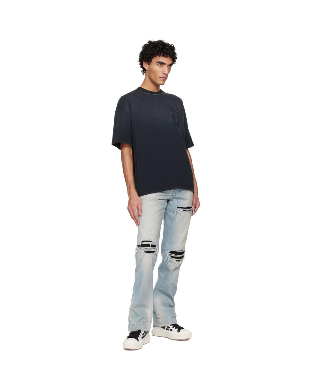 Amiri Black Ma Quad Oversized T-Shirt for men