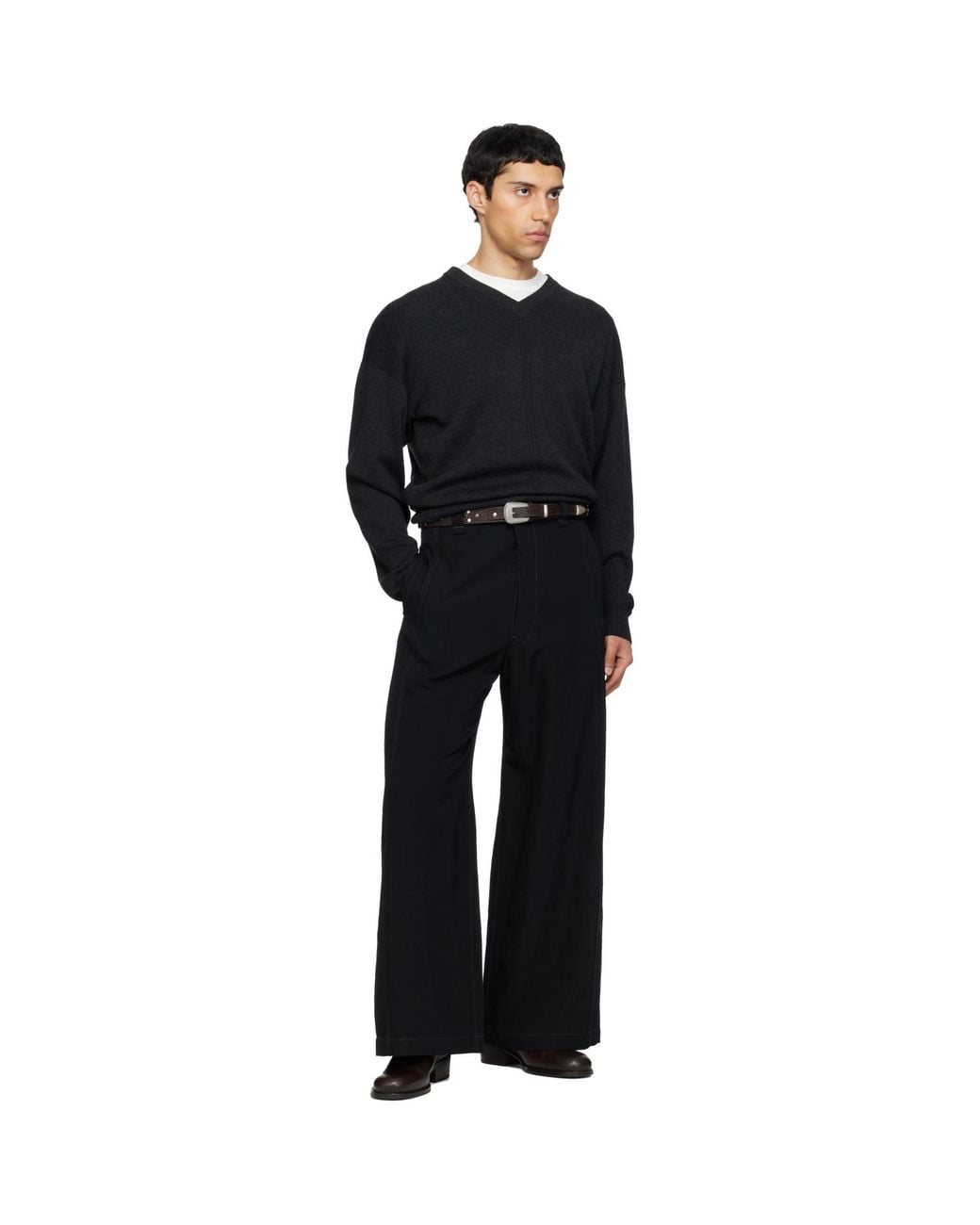 Lemaire Black Western Studs 30 Belt for men