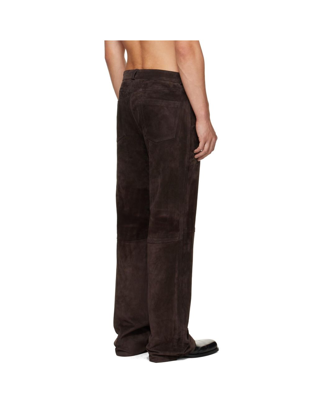 Our Legacy Brown Carlson Cut Leather Pants for men