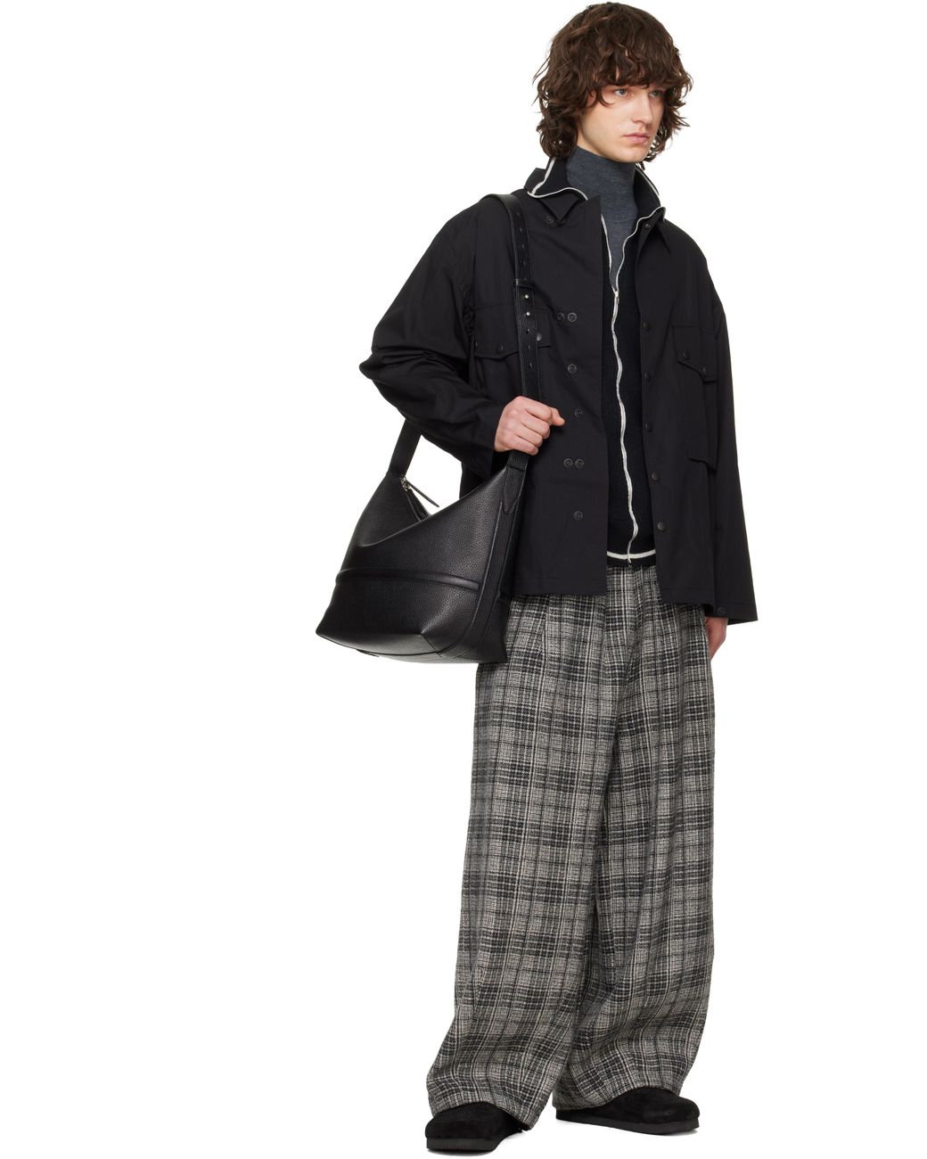 Needles Black Suede Clog Slip-On Loafers for men