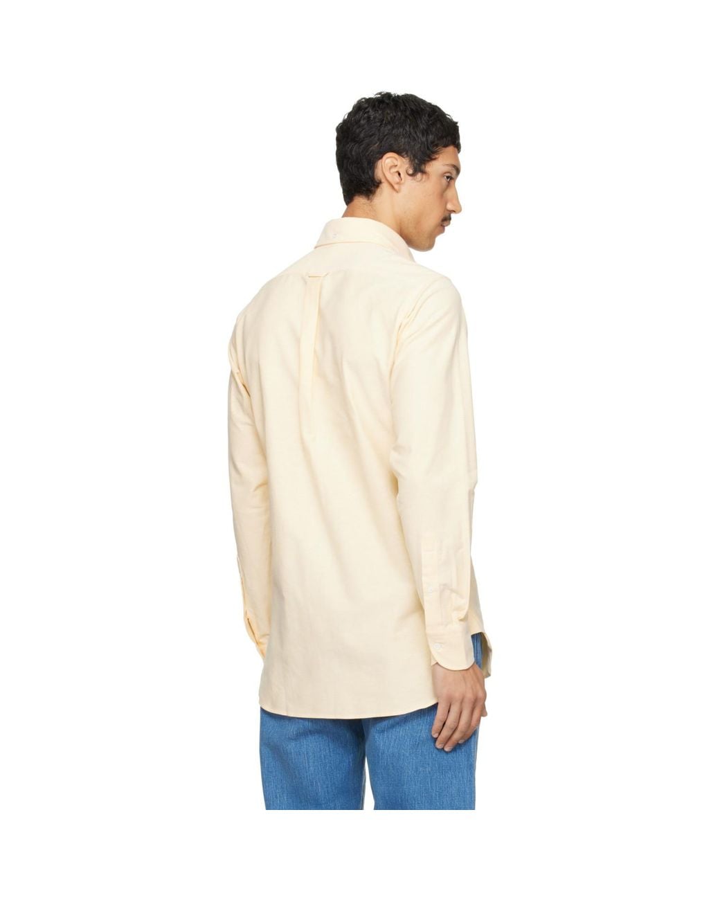 Drake's Natural Cotton Oxford Cloth Button-Down Shirt for men