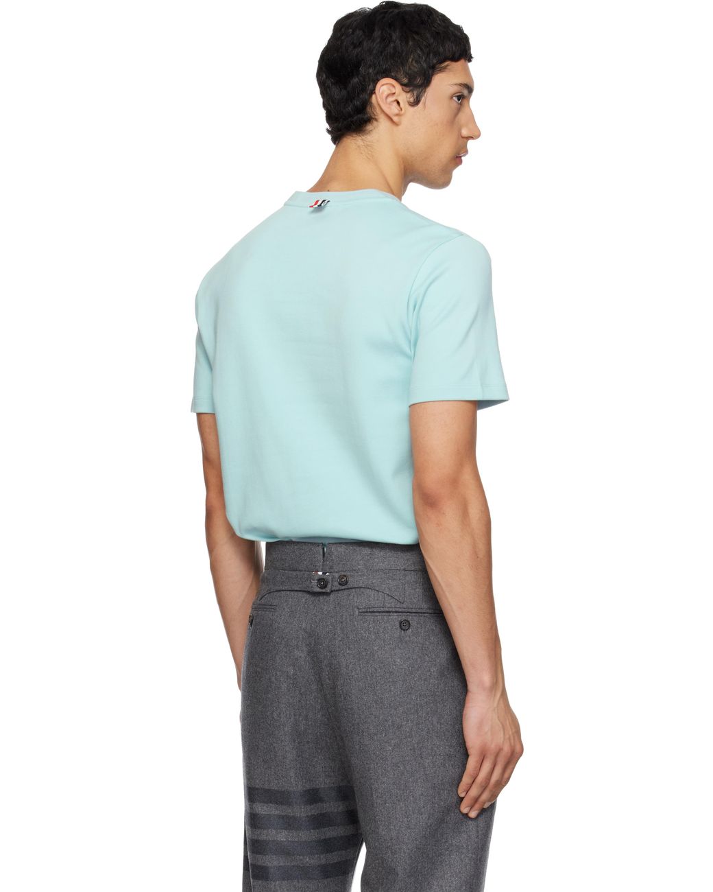 Thom Browne Blue Milano Cotton Oversized Pocket T-Shirt for men