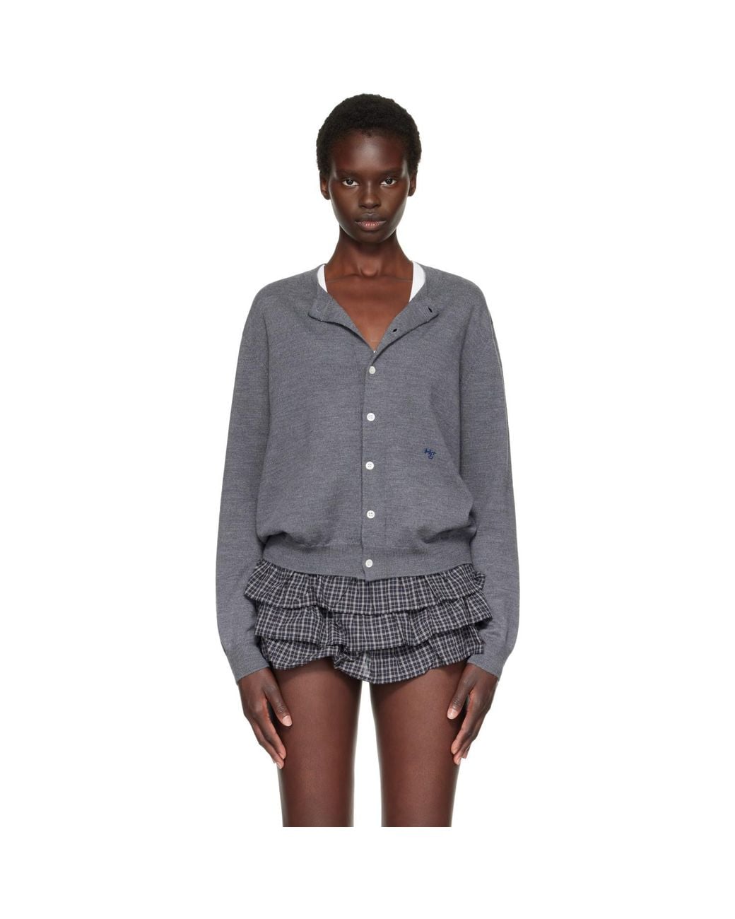 HOMMEGIRLS Gray Crew Cardigan