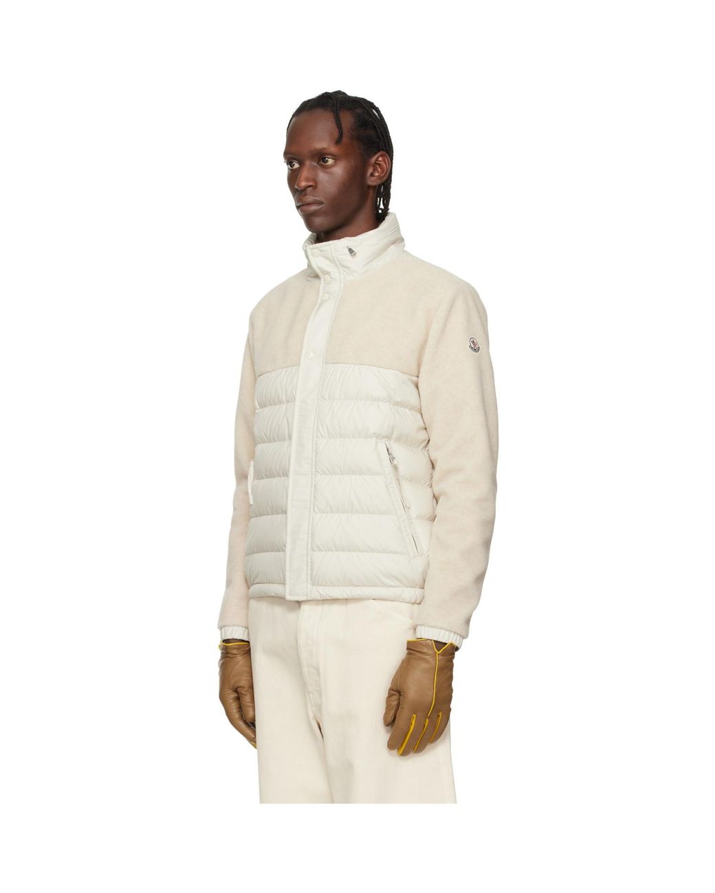 Moncler Natural Mistral Teddy Short Down Jacket for men