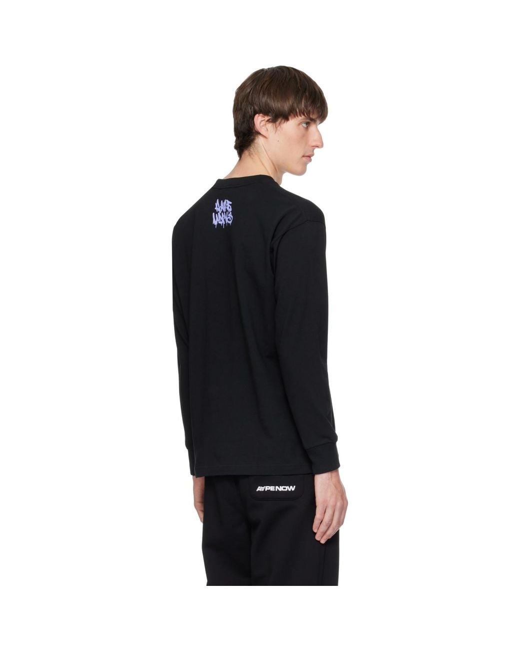 Aape By A Bathing Ape Black Main Skate Long T-Shirt for men