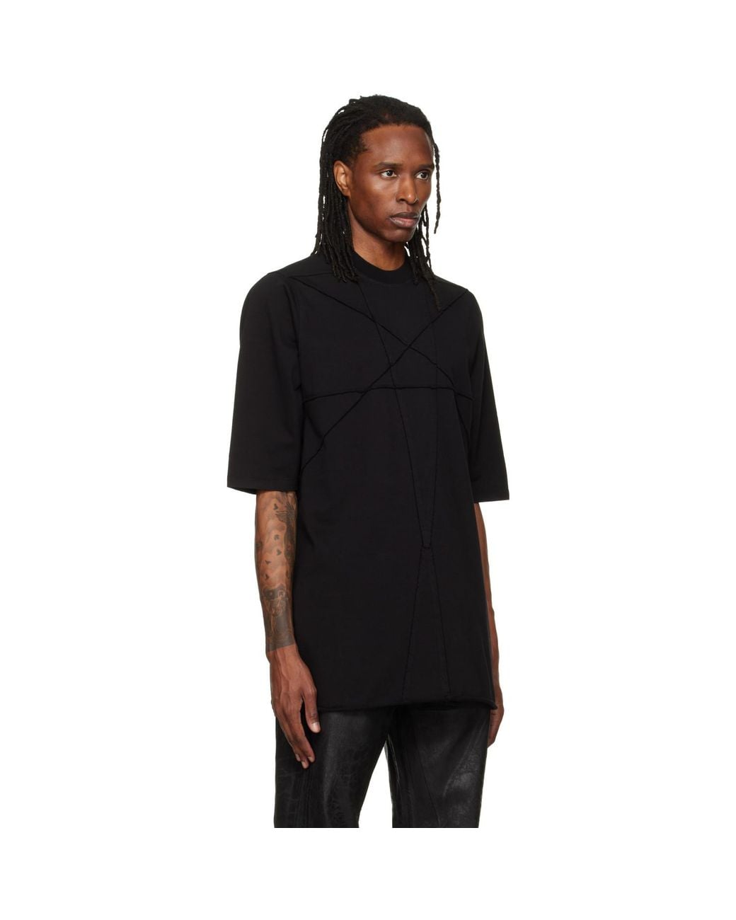 Rick Owens Black Tower Pentastitch Jumbo/T-Shirt for men