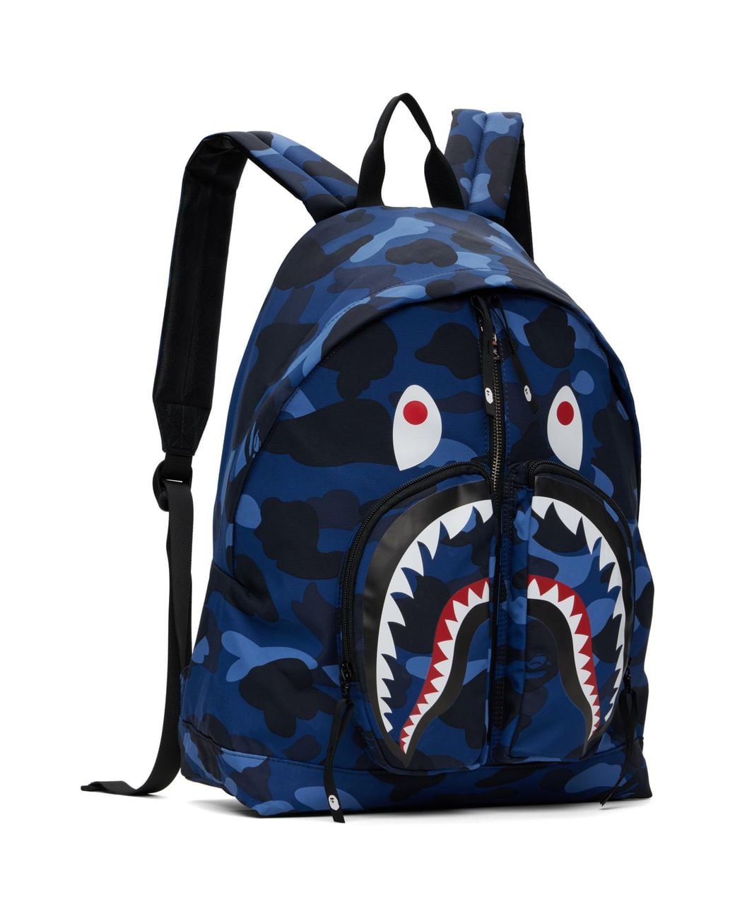 A Bathing Ape Blue Color Camo Shark Day Backpack for men