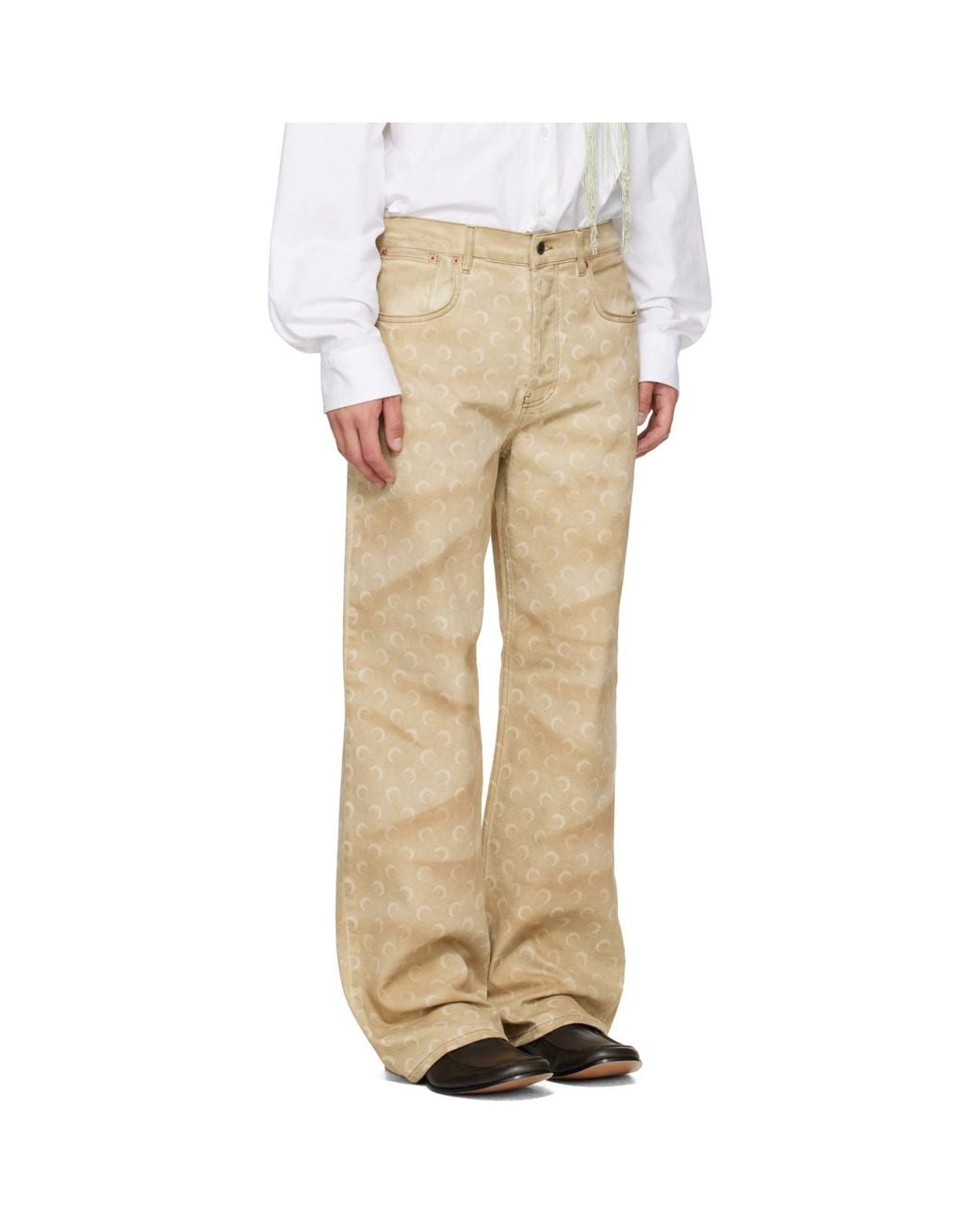 MARINE SERRE Natural Faded Moon Denim Straight Jeans for men