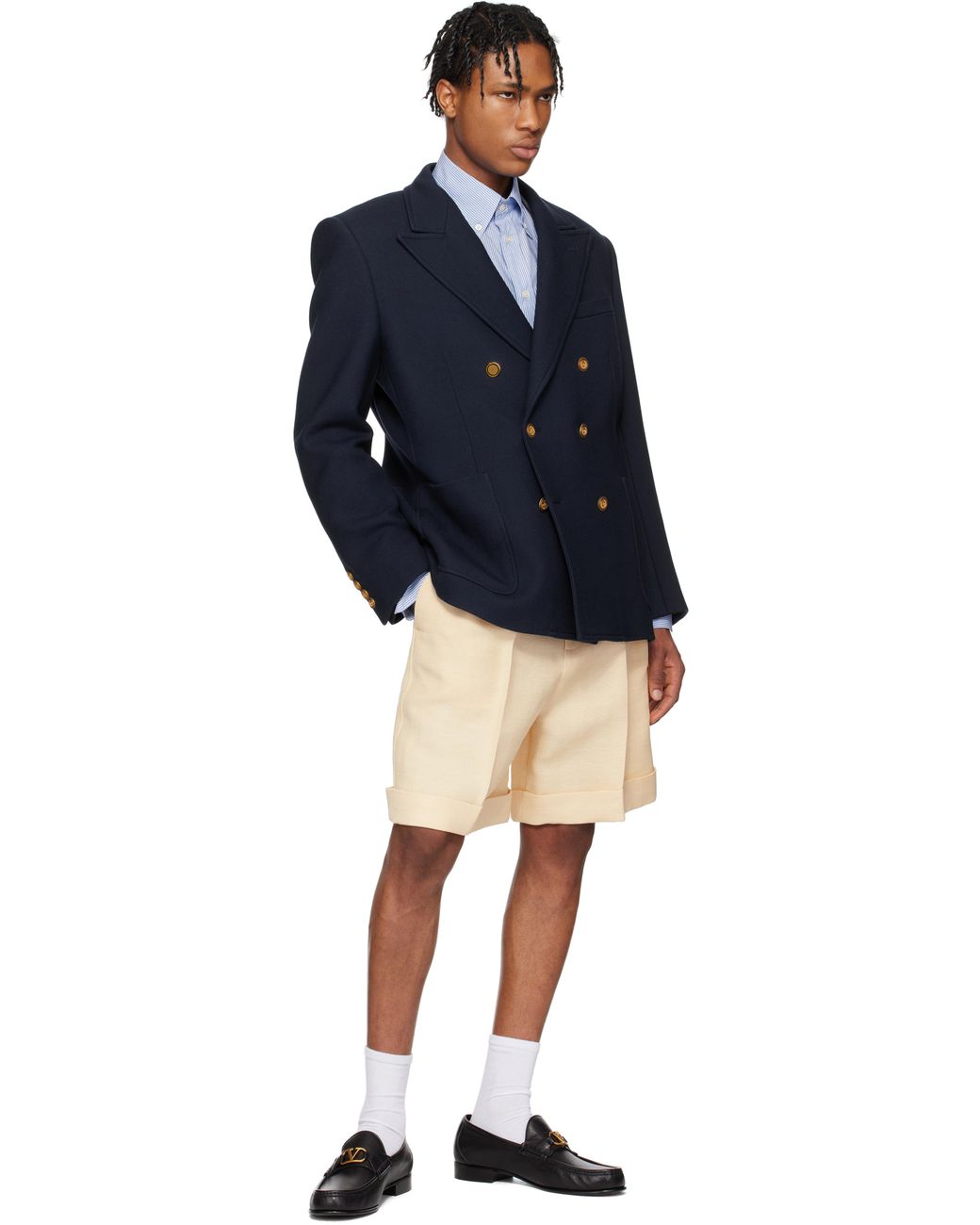 Valentino Natural Rolled Cuff Shorts for men