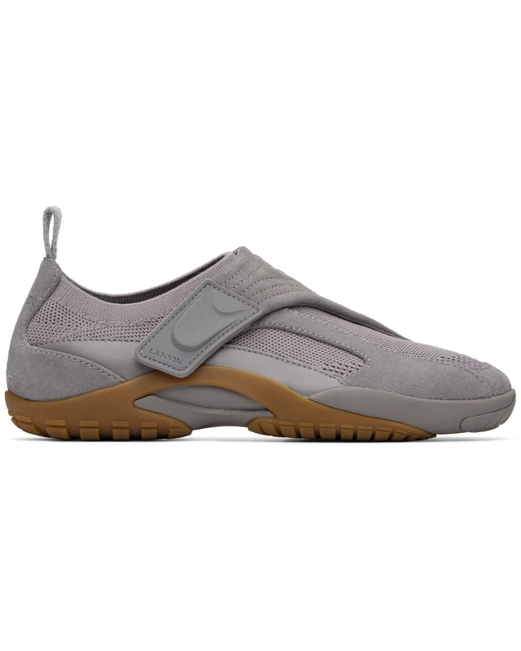 Lanvin Gray Lnv1 Knit & Suede Sneakers