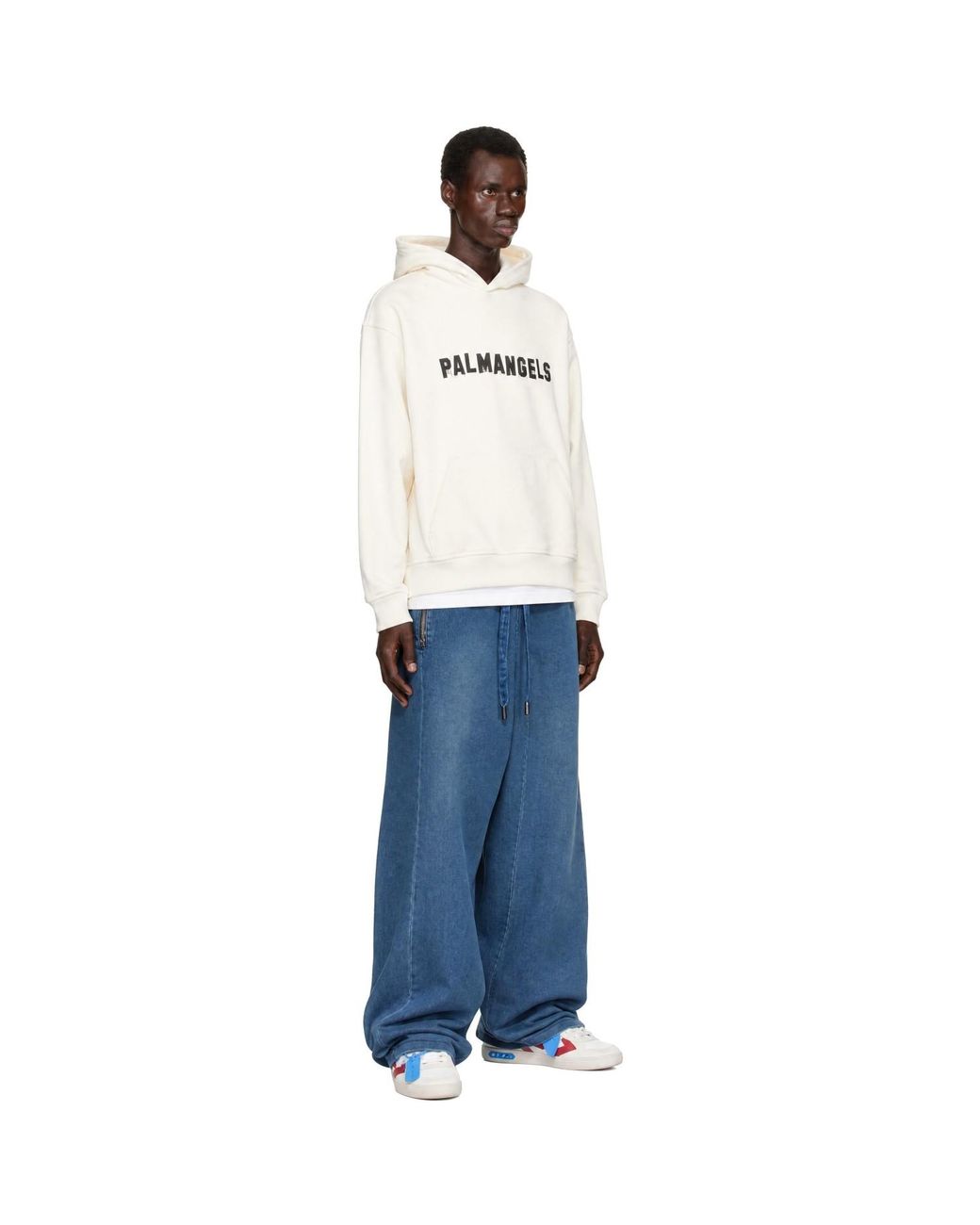 Palm Angels White Off- Palm Hills Regular Hoodie for men