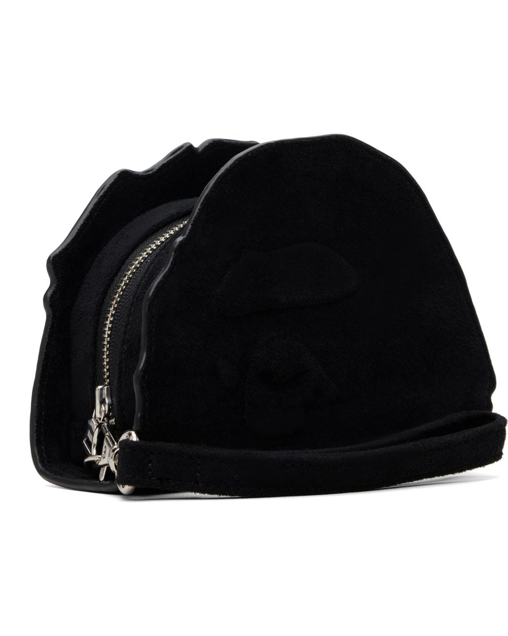 A Bathing Ape Black Ape Head Suede Pouch for men