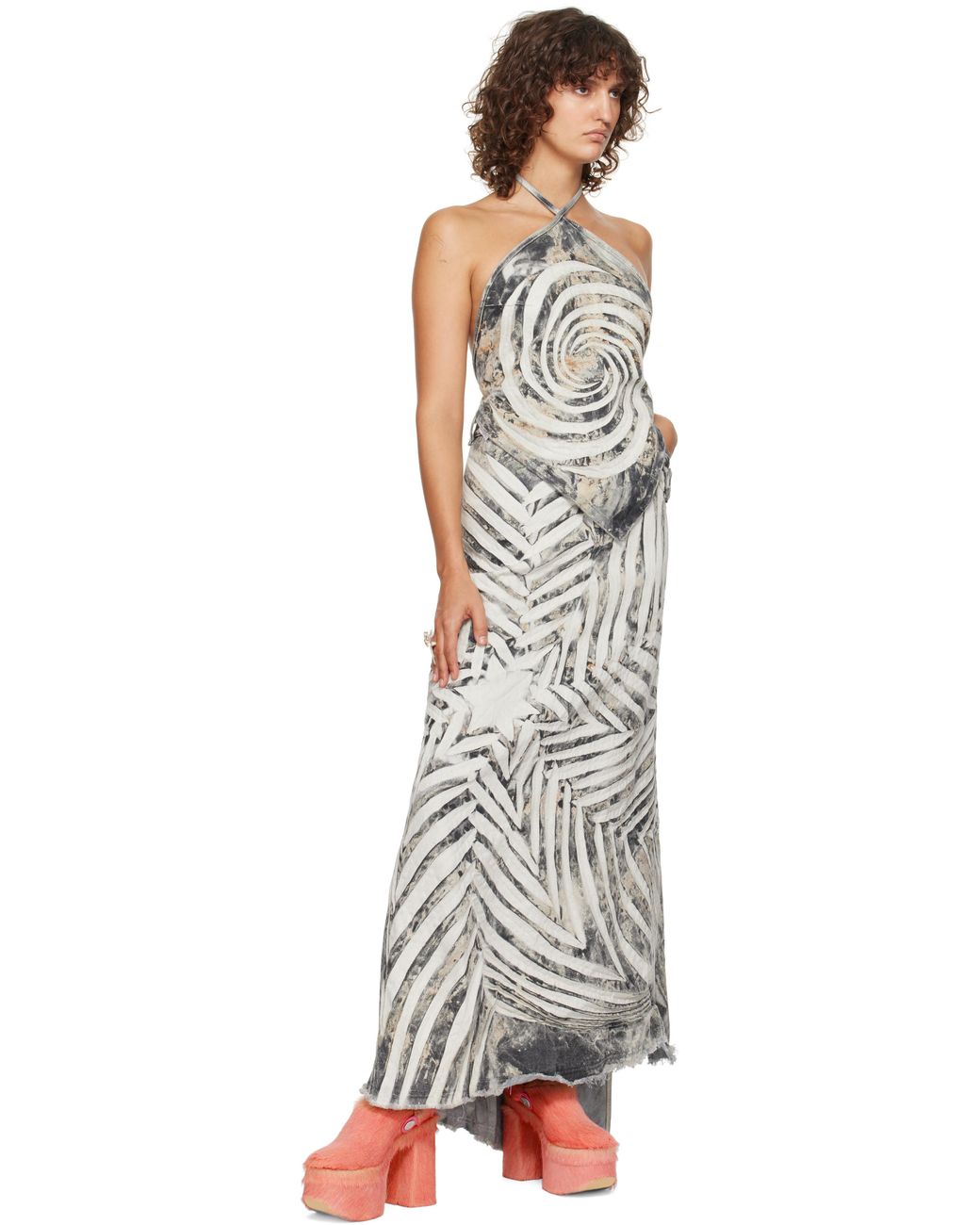 MASHA POPOVA Black Ssense Exclusive & Denim Maxi Skirt