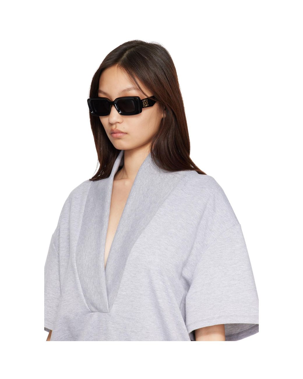 Loewe Black Rectangular Sunglasses