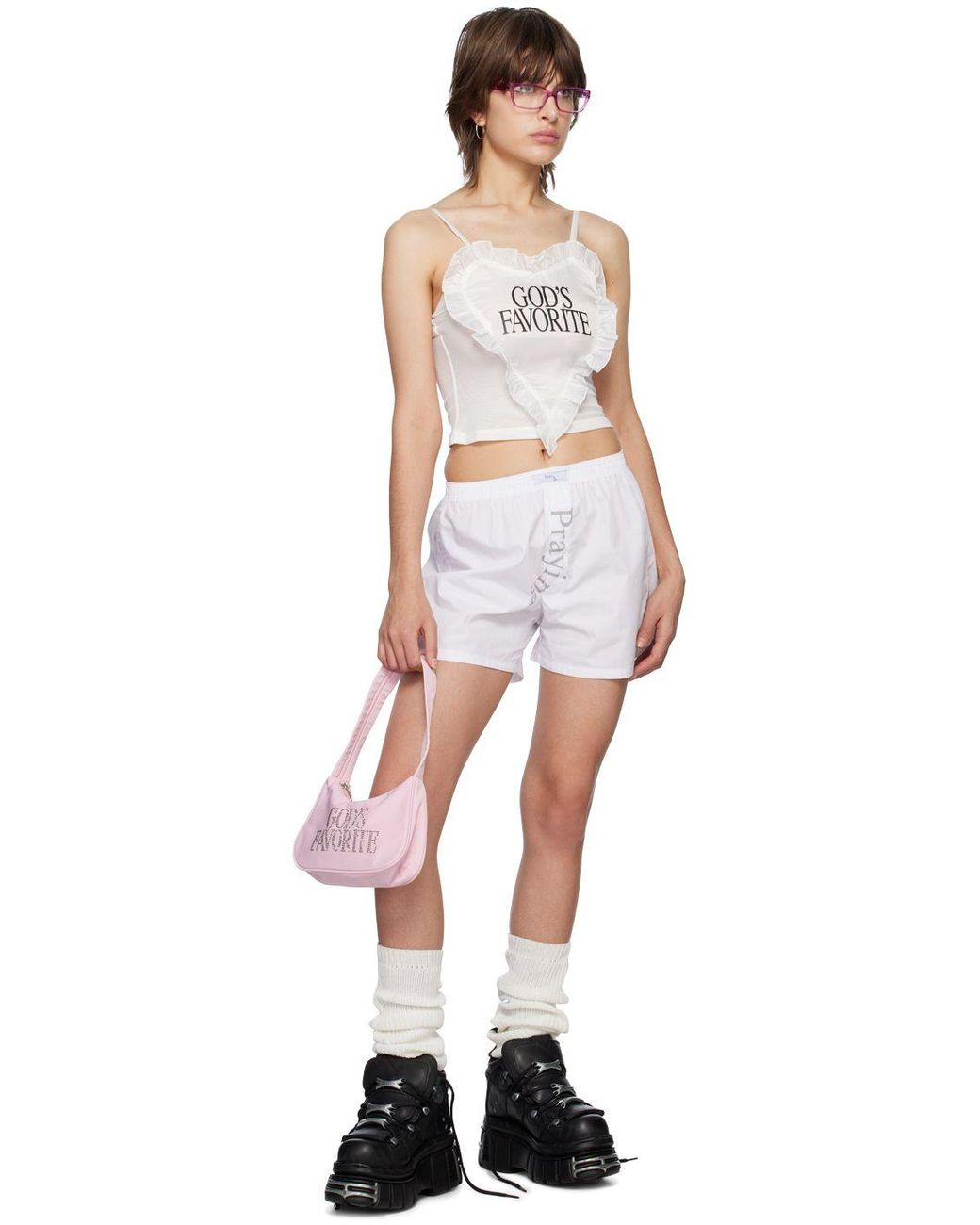 PRAYING 'gods Favorite' Heart Tank Top in Black | Lyst