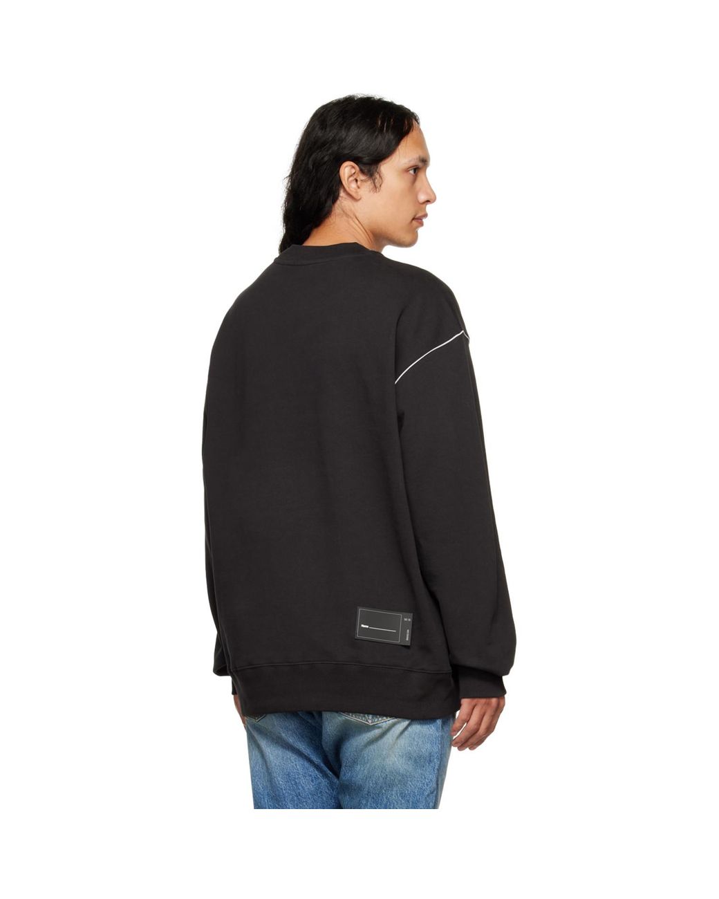 we11done Black Reflective Sweatshirt for men