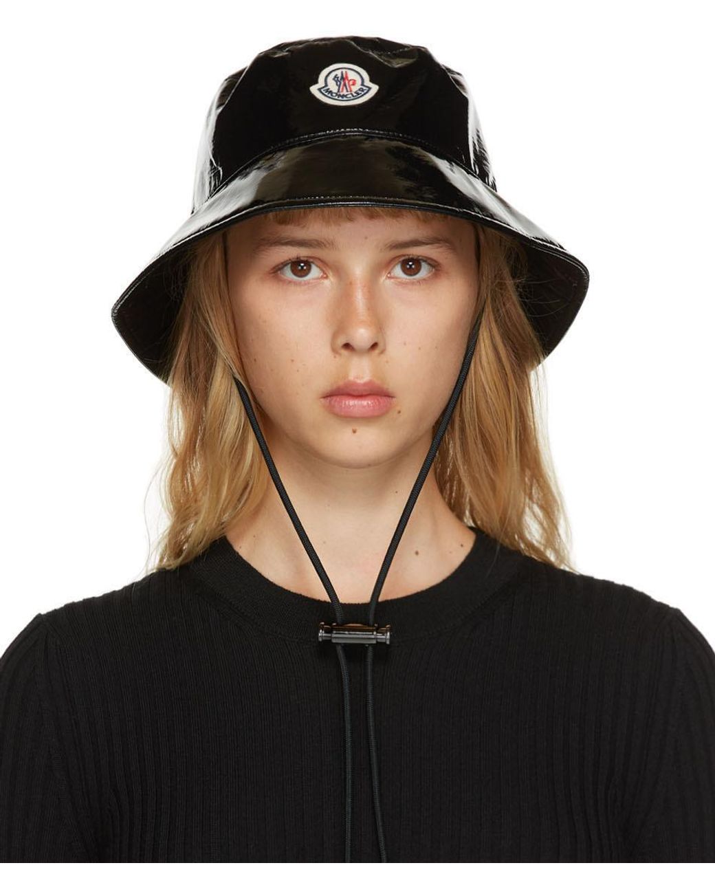 Moncler Patent Leather Bucket Hat in 