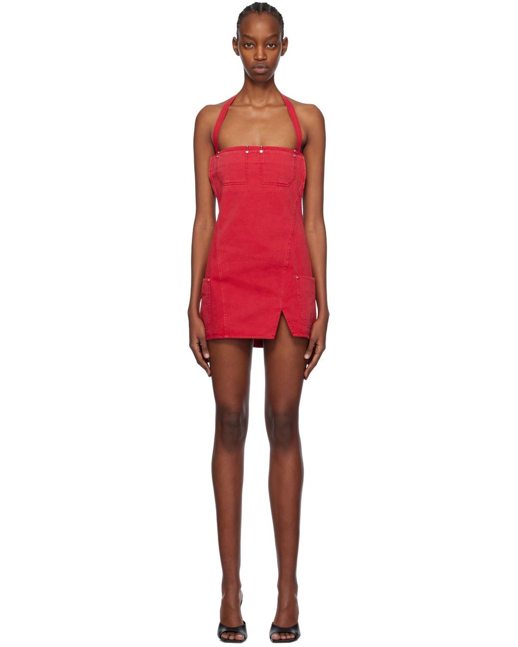 Dion Lee Red Apron Minidress Lyst