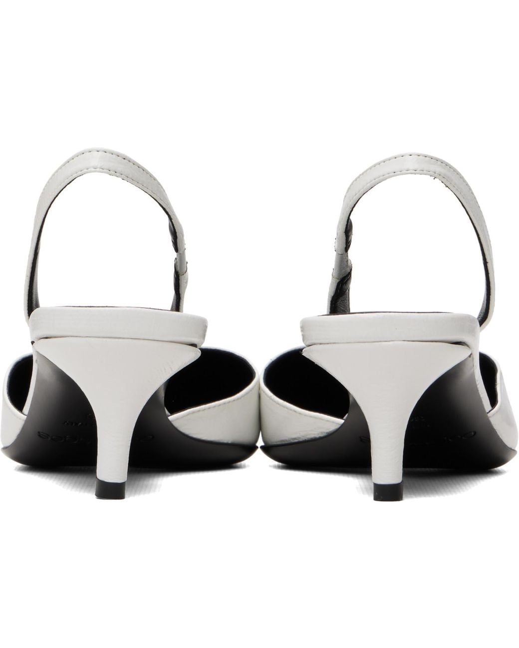 Courreges Metallic Vinyl Toe Cap Slingback Heels