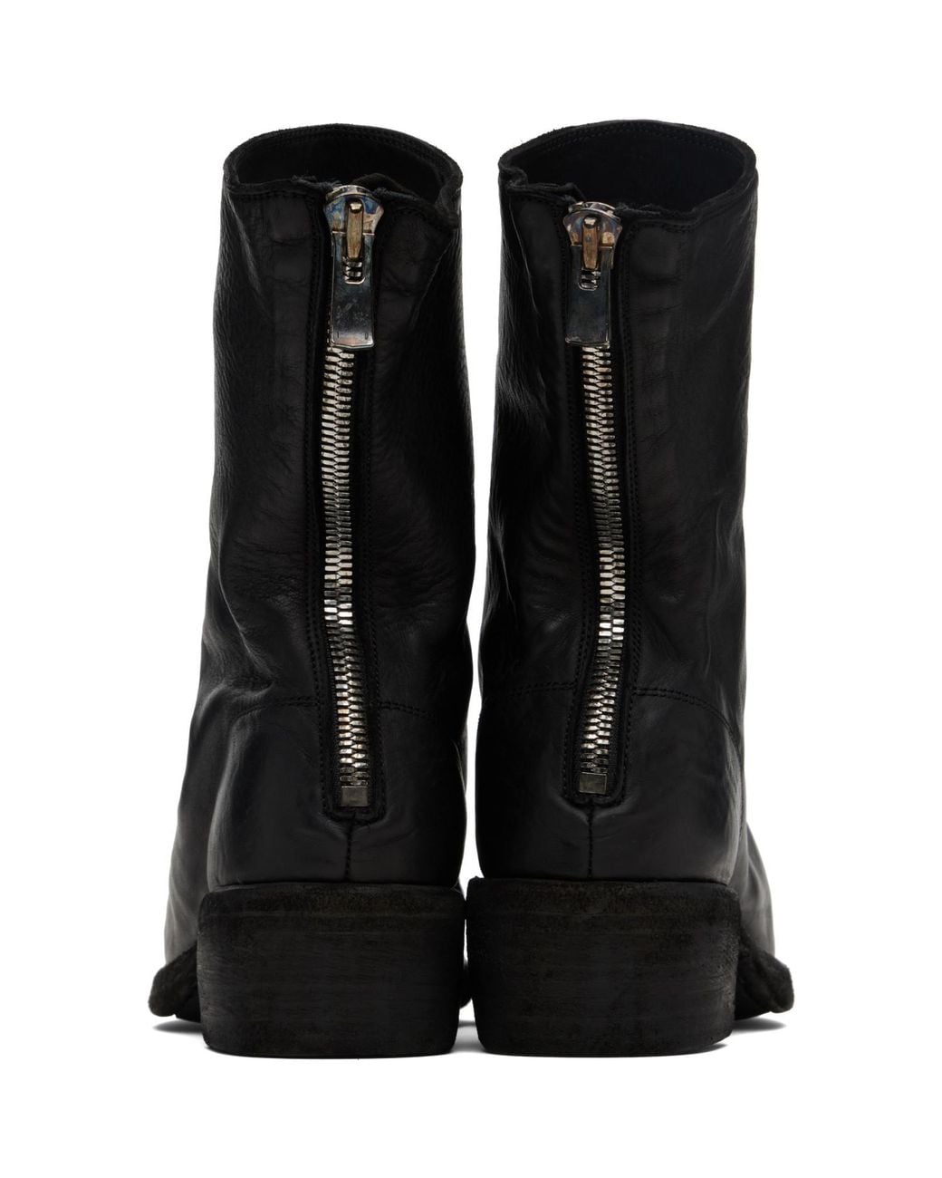 Guidi Black Back Zip Boots for men