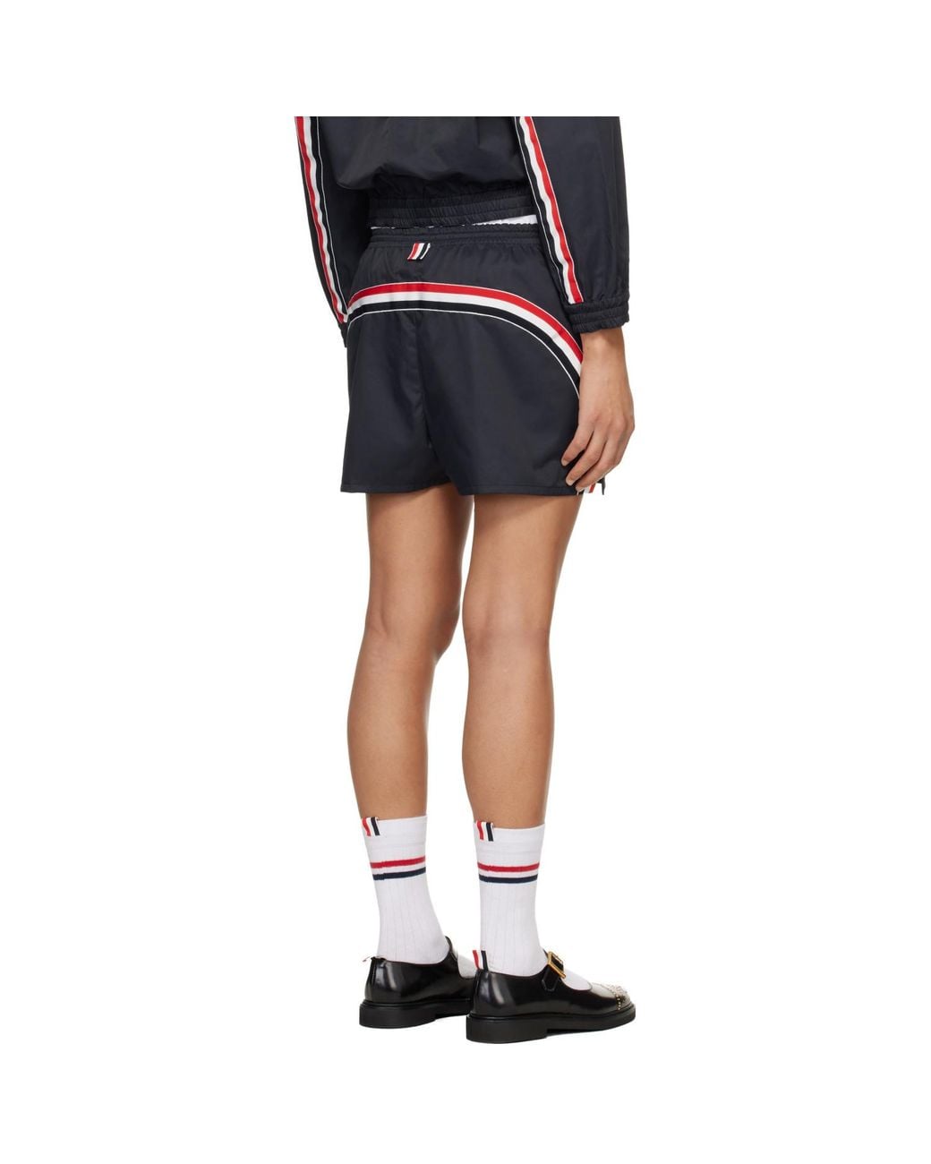 Thom Browne Blue Stripe Drawstring Shorts