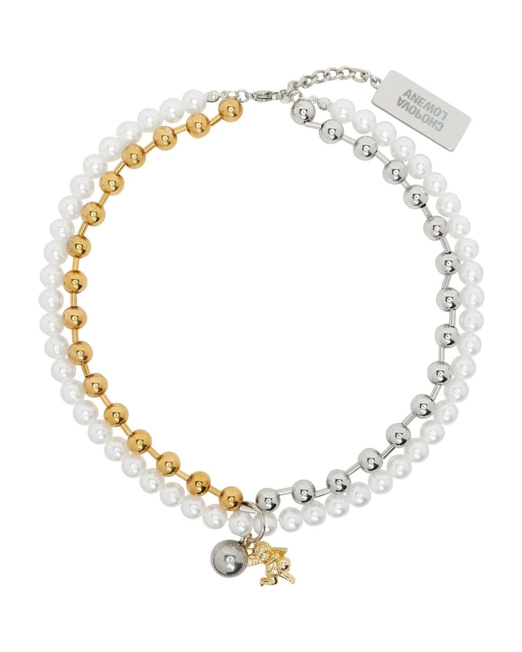 Chopova Lowena Metallic 'Hold My Orb Charm' Necklace for men