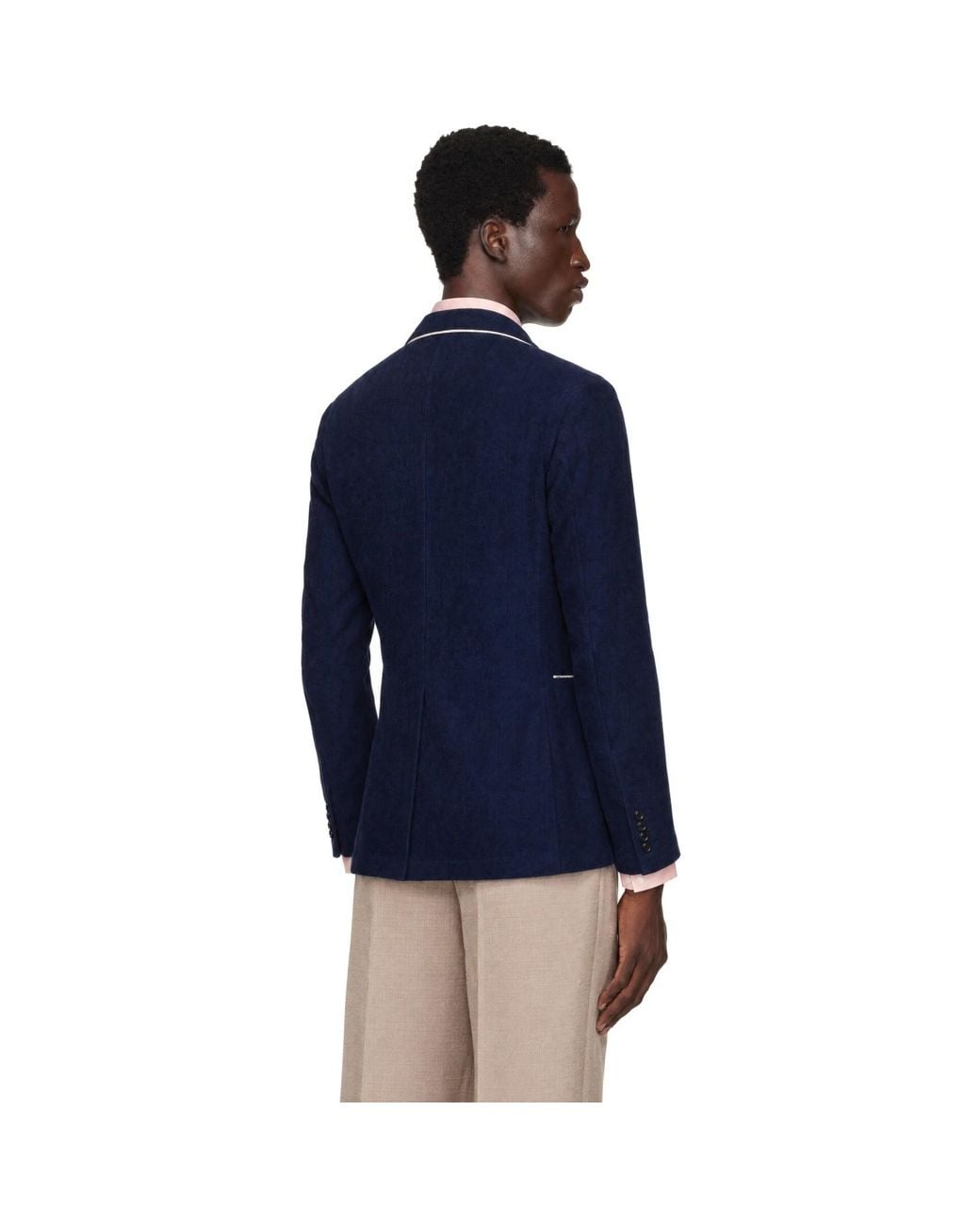Ralph Lauren Blue Terry Single-Breasted Sportcoat Blazer for men