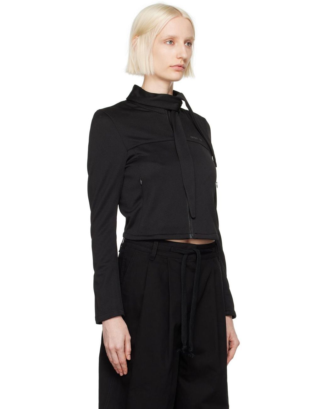 【OPEN Yy】TIE ZIP TRAINING JACKET OPEN YY Tie Zip Training Jacket in Black | Lyst
