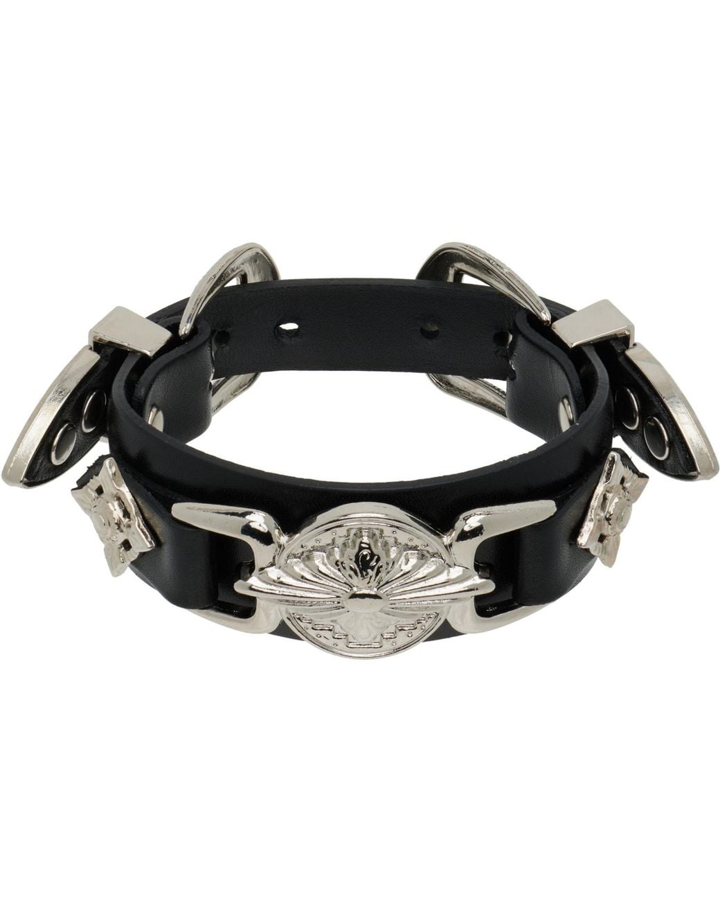 Toga Black Double Buckle Bangle Bracelet