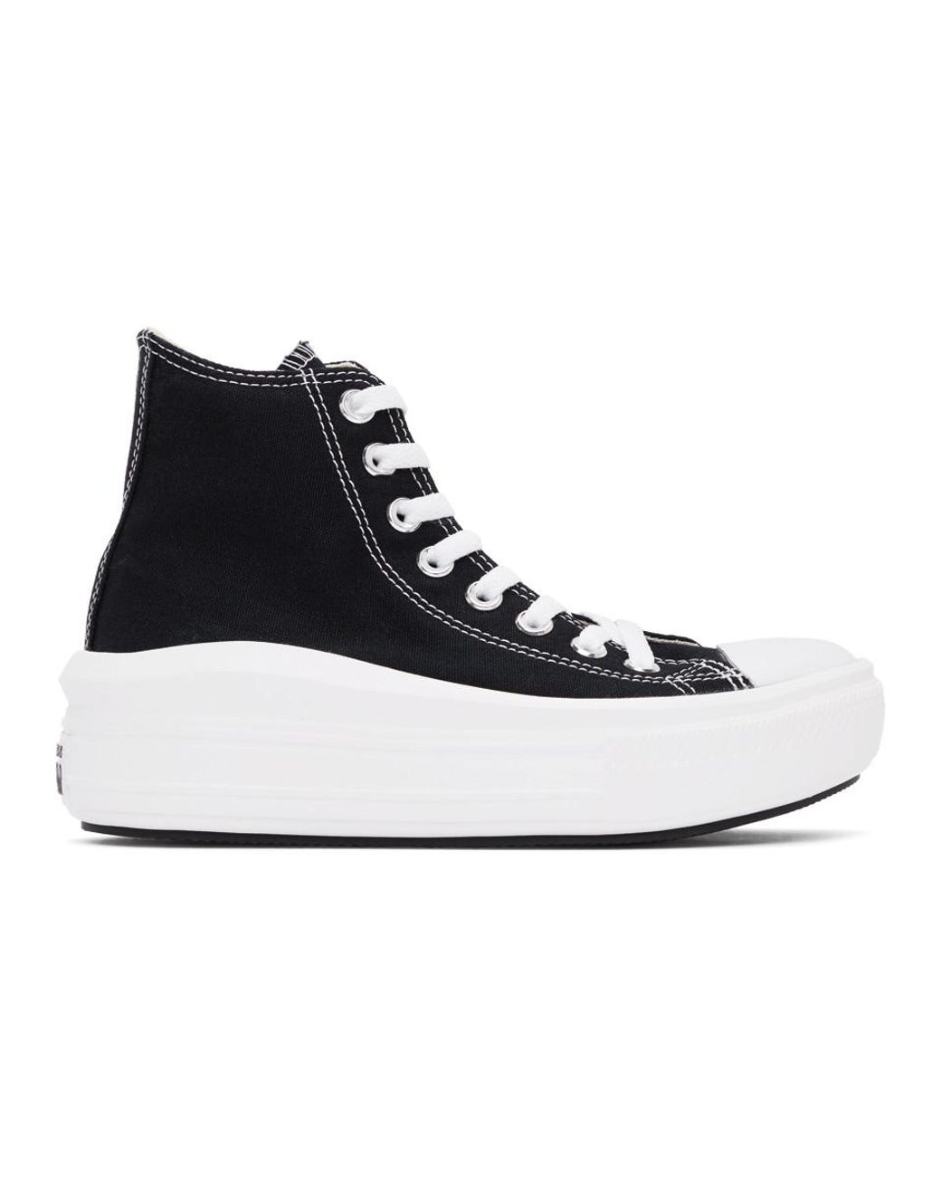 Converse Canvas Black Chuck Taylor All Star Move Hi Sneakers - Lyst